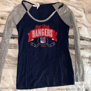 Reebok women’s New York Rangers Navy and Gray long sleeve